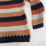 LL Bean Colorful Stripes Sig Bailey Island Chunky Cotton Pullover Sweater LARGE Photo 5