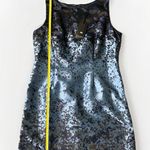Mario Serrani  Wrinkle-Free Dress Sleeveless Metallic Blue Made  IN ITALY Size 14 Photo 10