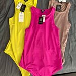 EXPRESS Women's Bodysuits - Vibrant Pink, Sunny Yellow, Classic Tan Photo 1