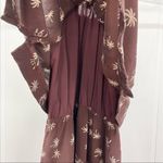 Madewell 100% Silk Mini Dress Size 0 Palm Tree Chocolate Brown Photo 7