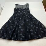Jill Stuart Jill  Floral Print Organza Mesh Fit & Flare Black Cocktail Dress SZ 6 Photo 8