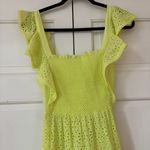 Alice + Olivia Jules Tie-Back Paneled Maxi Dress Size 4 Eyelet Neon Lace Spring Photo 5