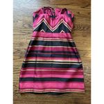 Vineyard Vines Women's Sz 4 Metallic Pink Stripe Silk Blend Strapless Mini Dress Photo 7