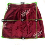 Free People  Crimson Red Velvet Seamed Mini Skirt Rear Zip Button Waist Size 26 Photo 6