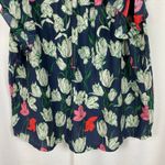 Trovata Birds Of Paradise Blue Floral Flutter Sleeve Evening Tulip Blouse Sz.M Size M Photo 10