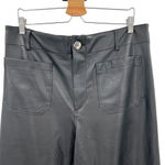 Anthropologie Maeve The Colette Pants Wide-Leg Faux Leather Black Size 33 Photo 3