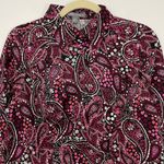 Jessica London New  Paisley Print Button Down Shirt Black Pink Size 12W Photo 3