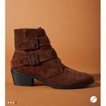 Anthropologie  Double Buckle Ankle Boots suede casual western boho fall $120 Photo 3