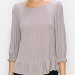 Anthropologie  W5 Lavender Smocked Sleeve Babydoll Top | Size Small Photo 0