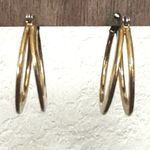 Gold tone double hoop earrings Photo 5