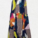 Abstract Print V Neck Long Sleeved Mini Dress Size L Photo 2