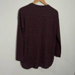 New J. Jill Fleece Striped Dark Gray & Red Long Sleeves Size XS Photo 6