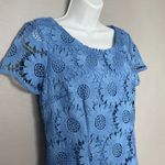 Talbots  Dress Sunflower Lace Sheath Short Sleeve Cornflower Blue Size 6 Feminine Photo 8