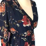 Lulus  pretty pretender navy floral mini long sleeve dress -  XS Photo 5