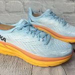 Hoka One One Womens Clifton 8 Summer Song/Ice Flow Size 10B Blue Photo 0