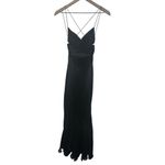 Vintage 100% Silk Black Cutout‎ Long Maxi Dress Fairy Y2K Strappy Formal Gown Photo 1