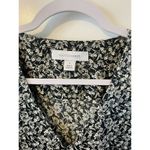 Madison Grey L Satin Top Long Sleeve VNeck Flowy Black/Ivory Floral Print Black Size L Photo 4