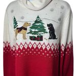 Christopher & Banks NEW  Labrador Retriever Christmas Holiday Cowlneck Sweater M Photo 2