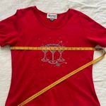 Y2K Red rhinestone martini glass tee shirt Size L Photo 5