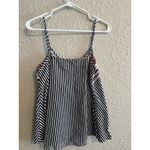 THML  Womens Babydoll Tank‎ Small Black White Striped Swing Cami Comfort Leisure Photo 3