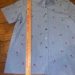 Koret city blues Blue Button Down Shirt with heart Print vintage grandma Size M Photo 5