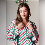 Rareraw Velvet Stripe Ribbon Knot Candy Cane Christmas 2pcs Pajama Set M Red Size M Photo 7