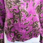 Linda Allard Ellen tracy silk floral print purple shirt, size Petite 2 Photo 6