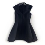 Alexis  XS Black Quilted Skater Mini Modern Sophisticated Architectural Chic Photo 2