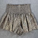 Koch Metallic Erica Skirt Shorts Women's X-Small Smocked Waist Black Gold Floral Photo 9
