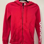 Adidas Women's Raspberry Pink Cotton Blend Logo Zip Up Hoodie XS Photo 3