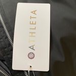 Athleta Sateen Bomber Jacket Black Women's Size XL NWT Sleek Zip Oversized Fit Photo 4