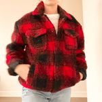 Original Use  Red and Black Plaid Teddy Jacket Photo 1