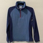 Columbia Slate Blue/Navy/Red Thin 1/4 Fleece Jacket/Base Layer, Size S Photo 0