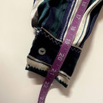 Vintage Hunter Green|Cream|Navy Striped Satin Button Down Blouse GUC Size S Photo 8