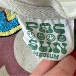 PAC sun embroidered cream crew neck sweatshirt size medium Photo 3