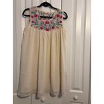 Altar'd State  Cream Embroidered Floral Tunic Dress Boho Swiss Dot Sleeveless Photo 2