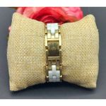 Anne Klein Small Wrist Watch Gold Tone & White Link 6" Working Photo 2