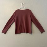 J.Jill  burgundy textured knit long sleeve shirt size large Photo 8