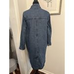 Forever 21 Denim Trench Coat Blue Jean Jacket Pockets Double Breasted Sz. Small Photo 1