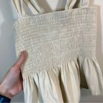 Lucy Paris ✨  August Faux Leather Smocked Tank Top Cream XS Photo 4