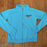 J.America Talladega Superspeedway Full Zip‎ Sweatshirt Light Blue Women’s Small Photo 0