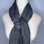 Anthropologie // SEE U SOON Charcoal Stripe Shimmer Scarf NWT 20175003 Photo 1