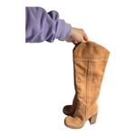 Jennifer Lopez JLO Parid Camel Tan Nubuck Leather Over The Knee Block Heel Campus Boots Sz 8 Photo 7