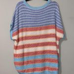 CHAPS  1X womens short sleeve lightweight summer knit sweater striped pastels NWT Photo 4