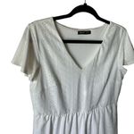 SheIn Eyelet Detail White Cap Sleeve Mini Dress casual Women's size medium Photo 1