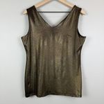 Cache  Tank Top Women Large Shimmery Olive Green V-Neck Sleeveless Party NWT Photo 1