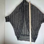 Moth Anthropologie Open Front Chunky Knit Cardigan Size XS Neutral Layering Cozy Black Photo 7