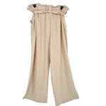 Bar III High-Waist Wide-Leg Pants With Tie Belt Ivory Cream Size Large Photo 3