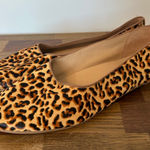 Beek Womens Calf Hair Cheetah Flats 11 Brown Leather Slip On Designer Photo 0