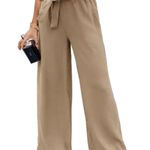 High Rise Elastic Waist Palazzo Pant For Women, Size Photo 4
